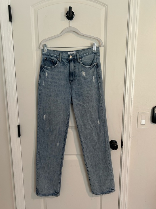 pistola Denim - pistola Cassie Straight Leg ultra high rise distressed Jeans in Light Blue Sz 27